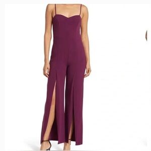 Burgundy/Dark Purple Crepe Bebe Jumpsuit NEW WITHOUT TAGS Size XS